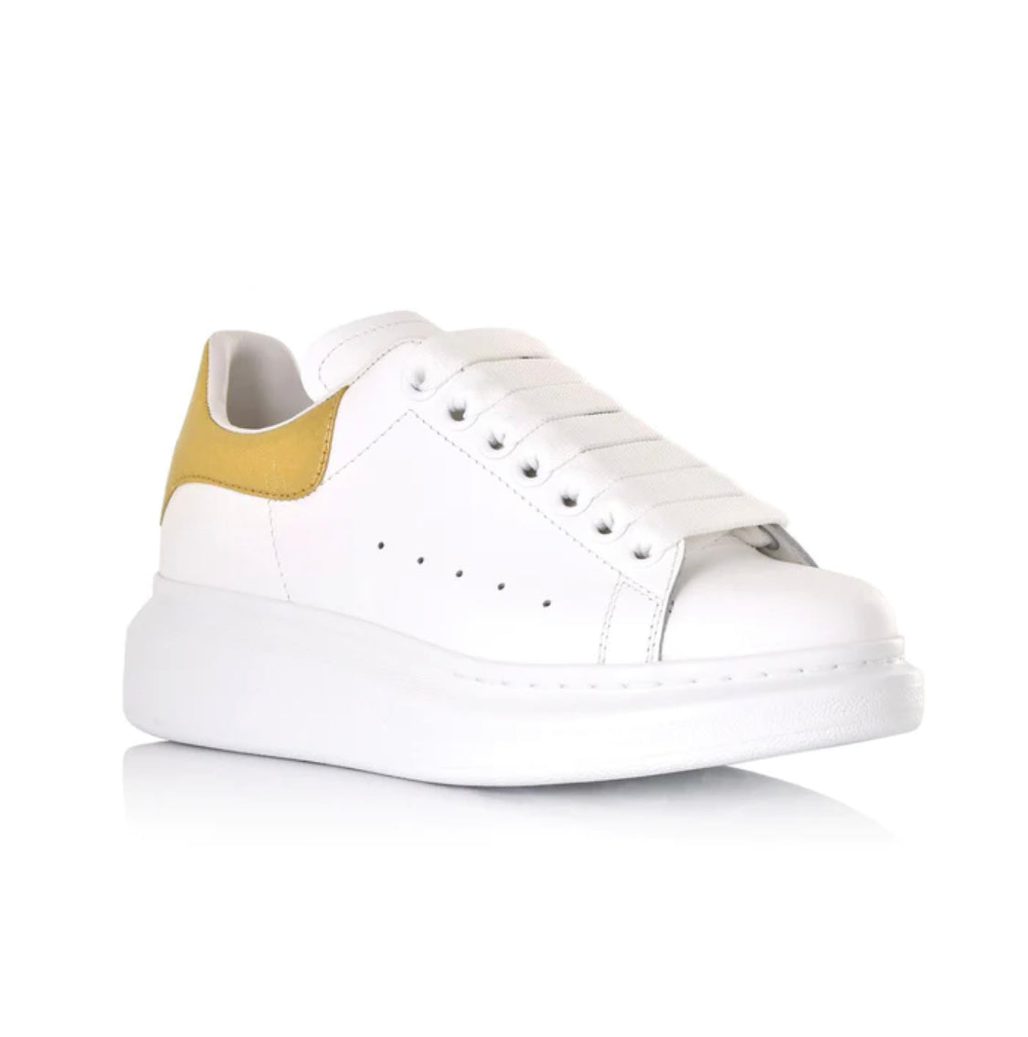ALEXANDER MCQUEEN White Leather And Gold