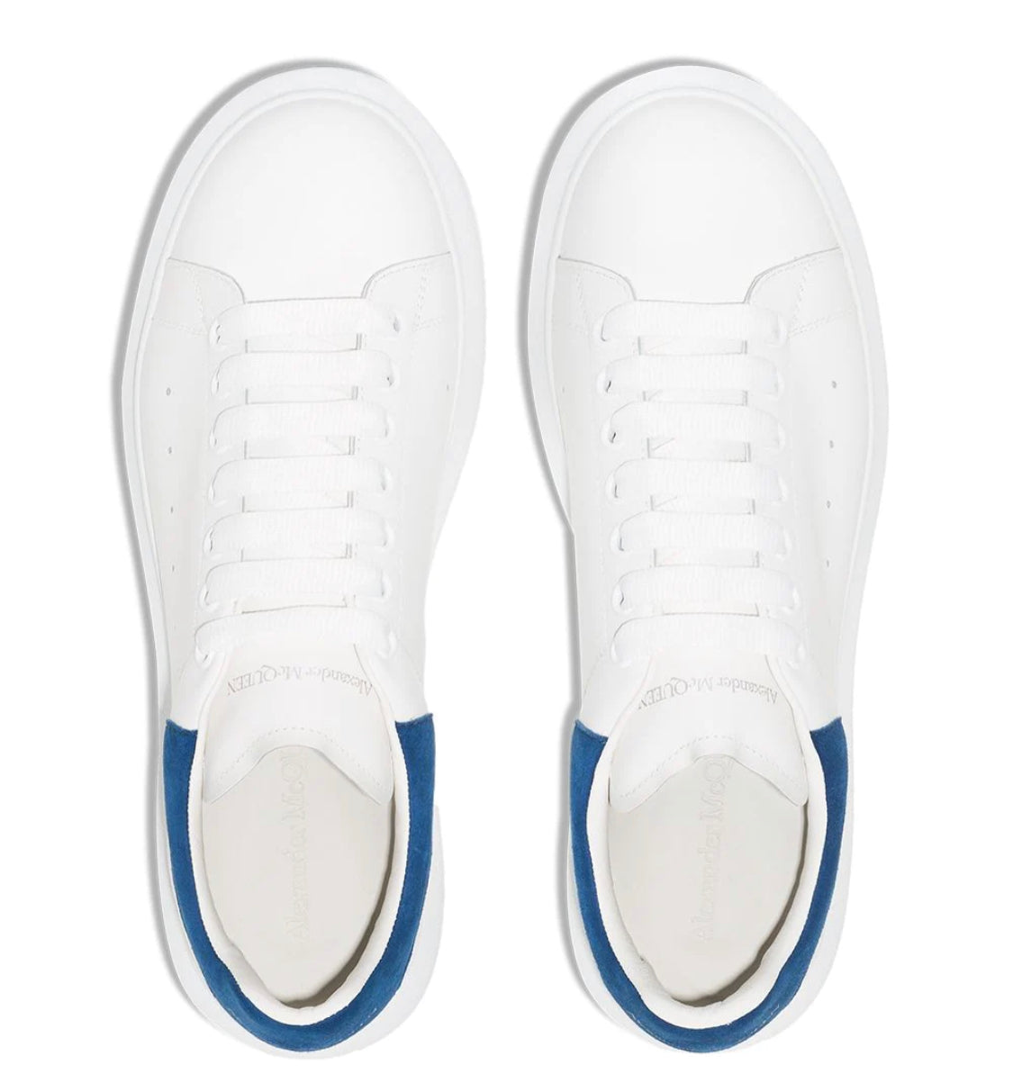 ALEXANDER MCQUEEN White Leather And Blue Velvet