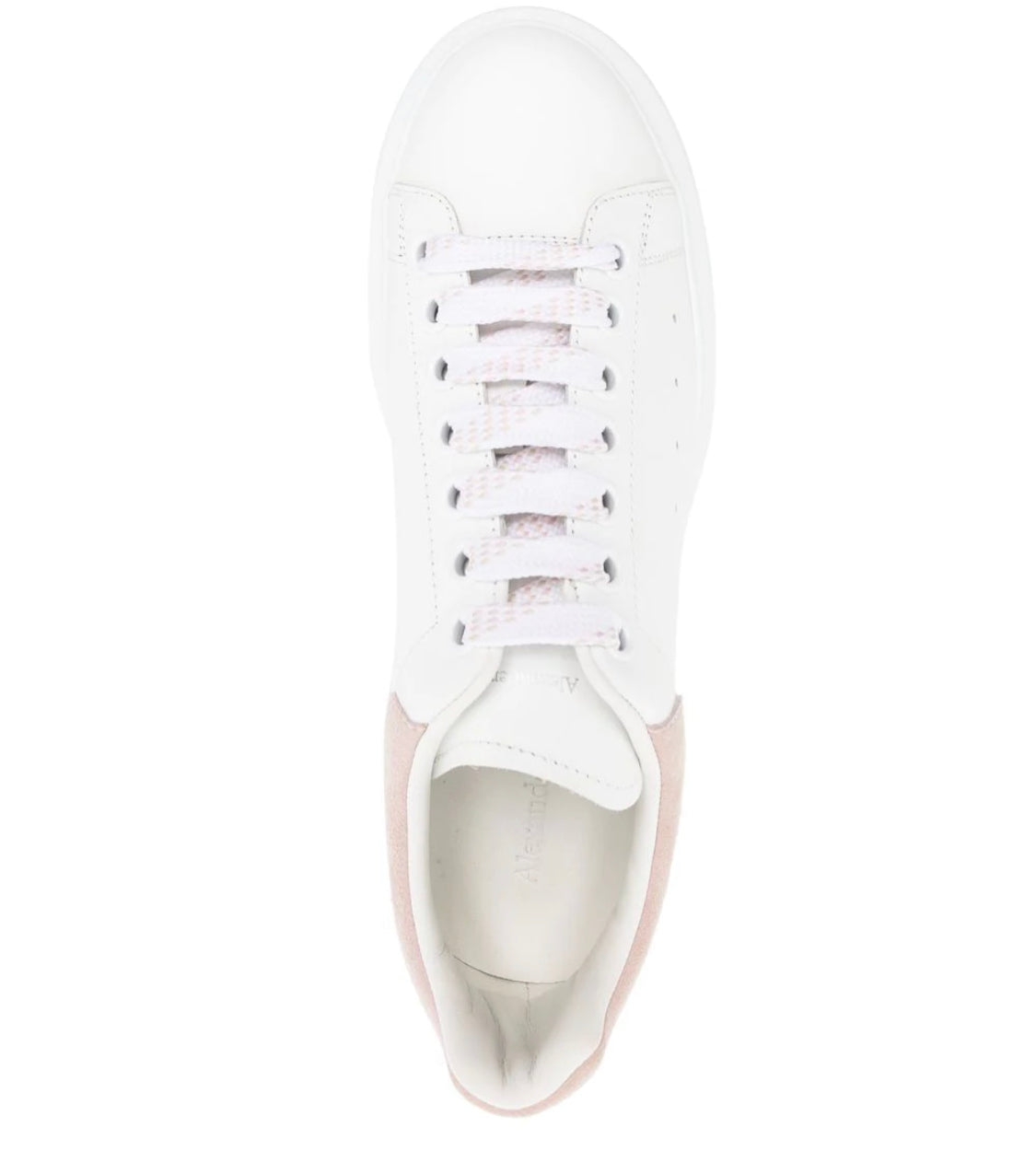 ALEXANDER MCQUEEN White Leather And Rose Velvet