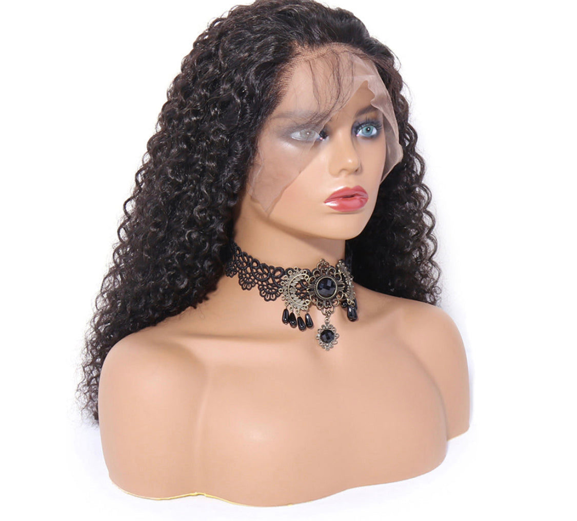 (Jlxr)Wigs For Black Women Remy Human Hair Kinky Curly 13x4 Front Lace Wig 150% Pre Plucked with Baby Hair