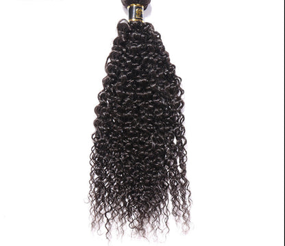 (Jlxr)Kinky Curly Human Hair Bundle Unprocessed Virgin Human Hair 1pc Bundle Deal