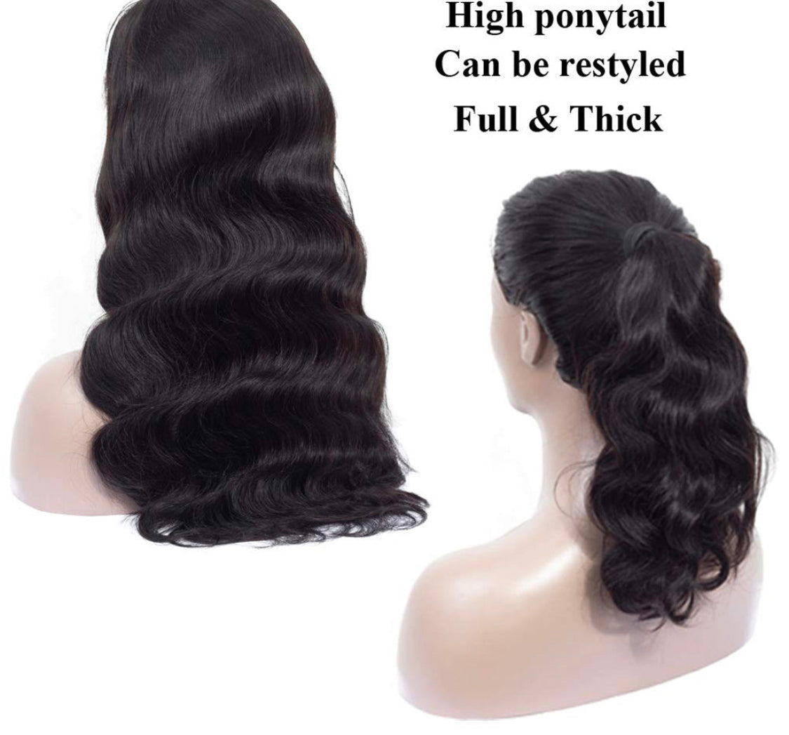 (Jlxr)Body Wave 13x4 Lace Front Wig 180% Density Pre Plucked Human Hair Wigs