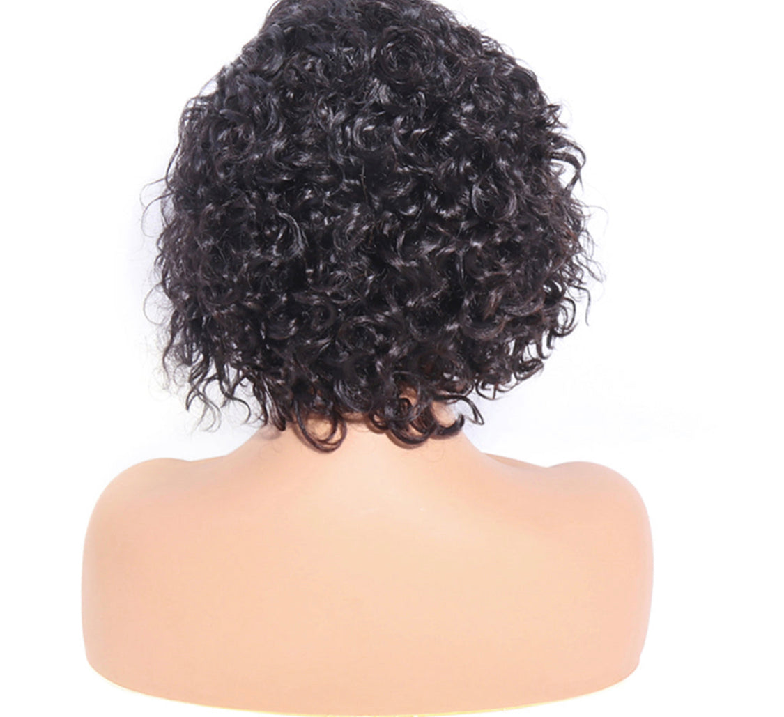 (Jlxr) Pixie Cut Lace Wig Preplucked Short Human Hair Wigs Curly 13x4 Lace Glueless Wigs