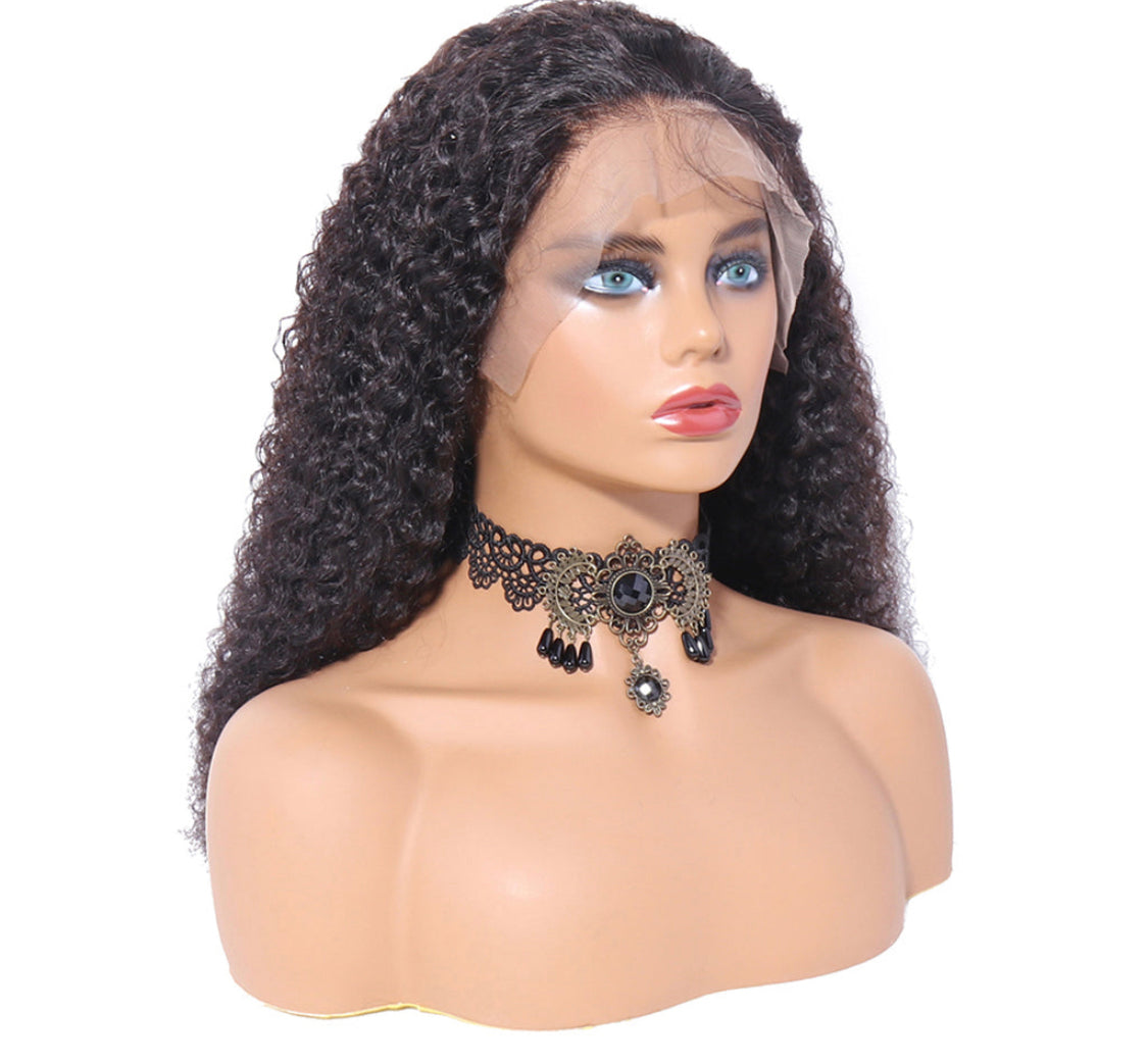 (Jlxr)150% 13x6 Lace Wig Kinky Curly Virgin Human Hair Wigs Pre Plucked with Baby Hair