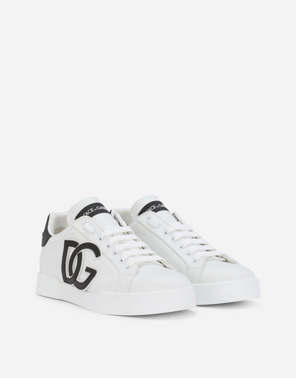 DG Calfskin Portofino sneakers (B/W) (Women)