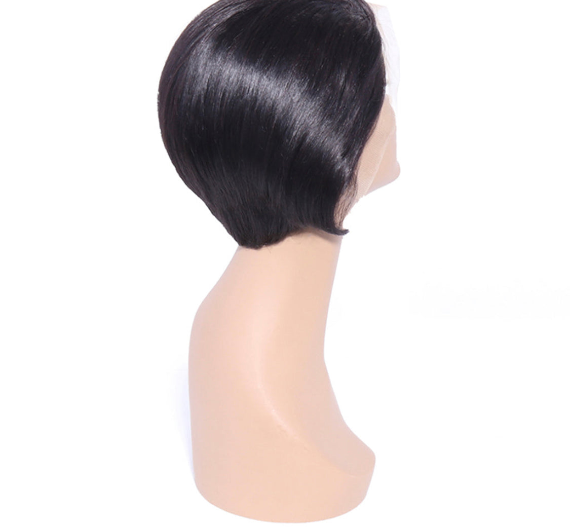 (Jlxr)Straight Short Cut Lace Wig 130% 13x4 Front Lace Brazilian Human Hair Wigs