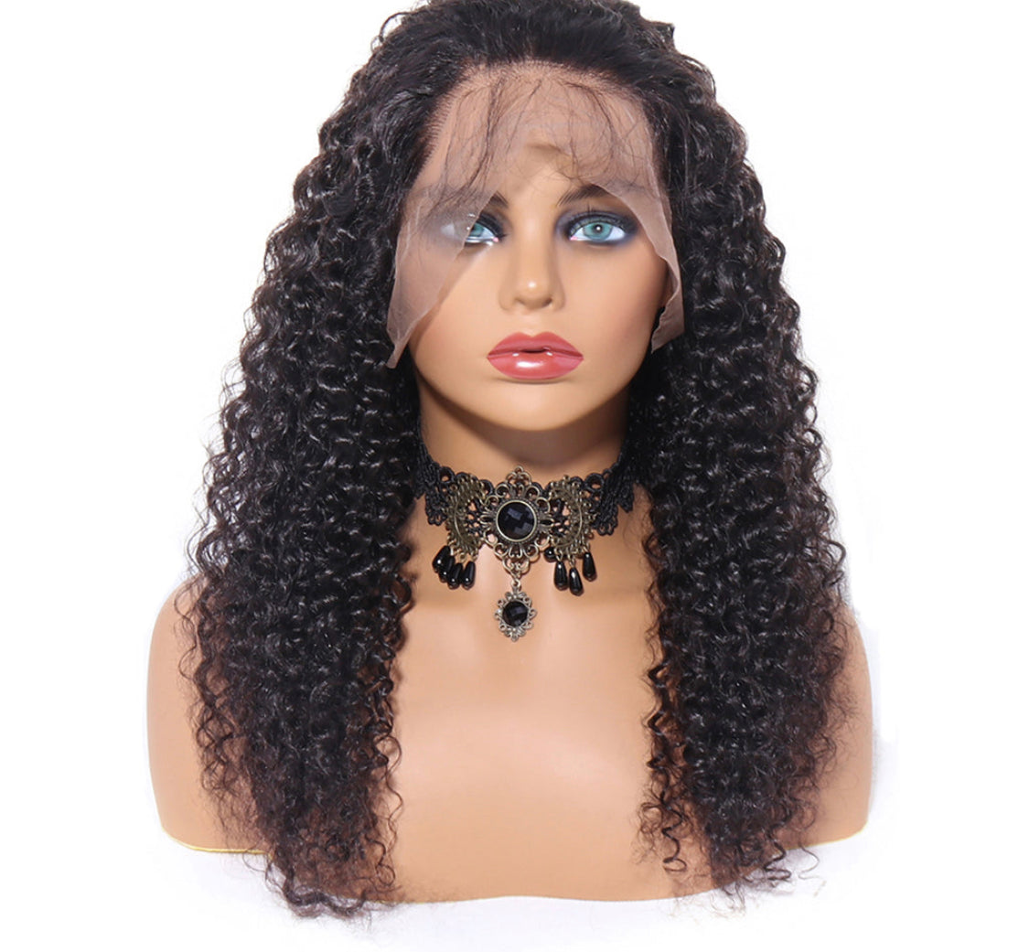 (Jlxr)Wigs For Black Women Remy Human Hair Kinky Curly 13x4 Front Lace Wig 150% Pre Plucked with Baby Hair