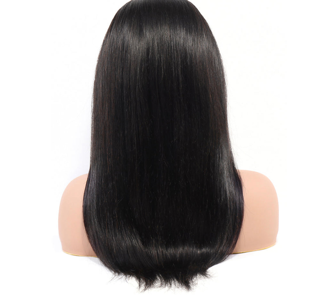 (Jlxr) Headband Wig Brazilian Hair Straight Glueless None Lace Machine Made Wig