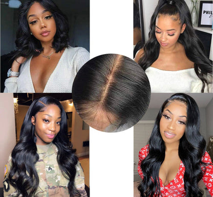 (Jlxr)Body Wave 13x4 Lace Front Wig 180% Density Pre Plucked Human Hair Wigs