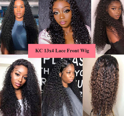 (Jlxr)Wigs For Black Women Remy Human Hair Kinky Curly 13x4 Front Lace Wig 150% Pre Plucked with Baby Hair