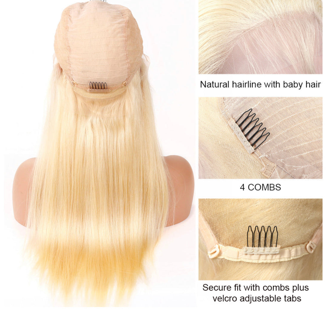 HD Lace(Jlxr) Blonde 613 Front Lace Wig Human Hair Wigs For Women Straight 13x4 Lace Frontal Wig