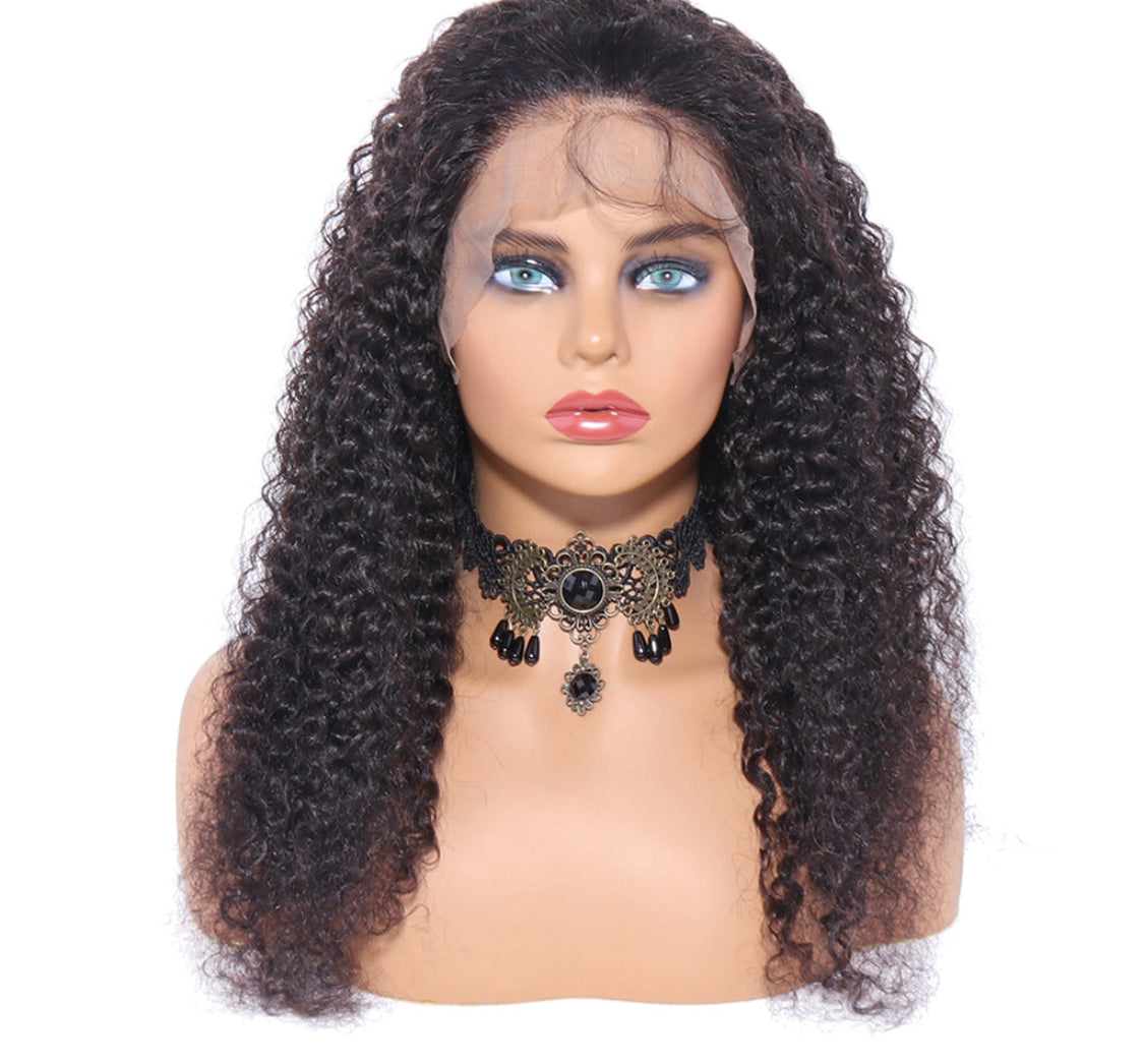 (Jlxr)150% 13x6 Lace Wig Kinky Curly Virgin Human Hair Wigs Pre Plucked with Baby Hair