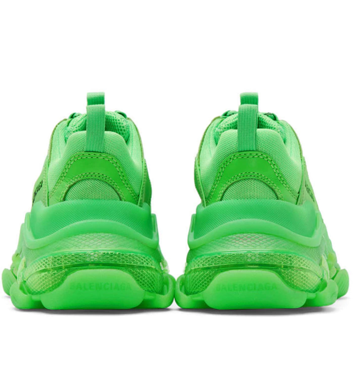 BALENCIAGA TRIPLE S – CLEAR SOLE NEON GREEN