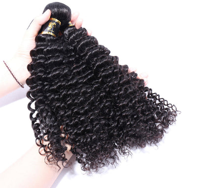 (Jlxr)3 Bundles Deep Wave Virgin Hair 100% Unprocessed Human Hair Weave Free Shipping