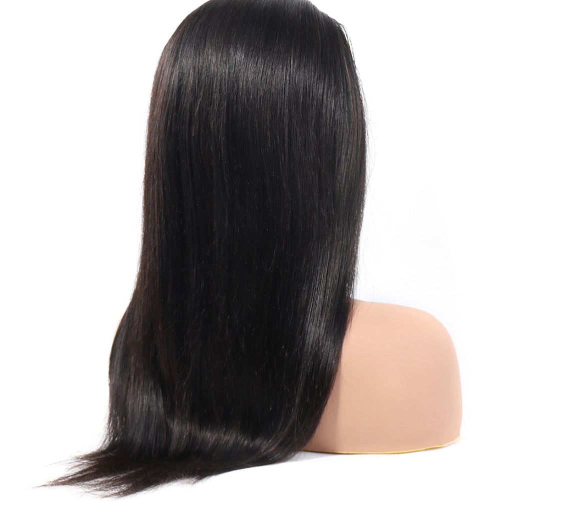 (Jlxr) Headband Wig Brazilian Hair Straight Glueless None Lace Machine Made Wig