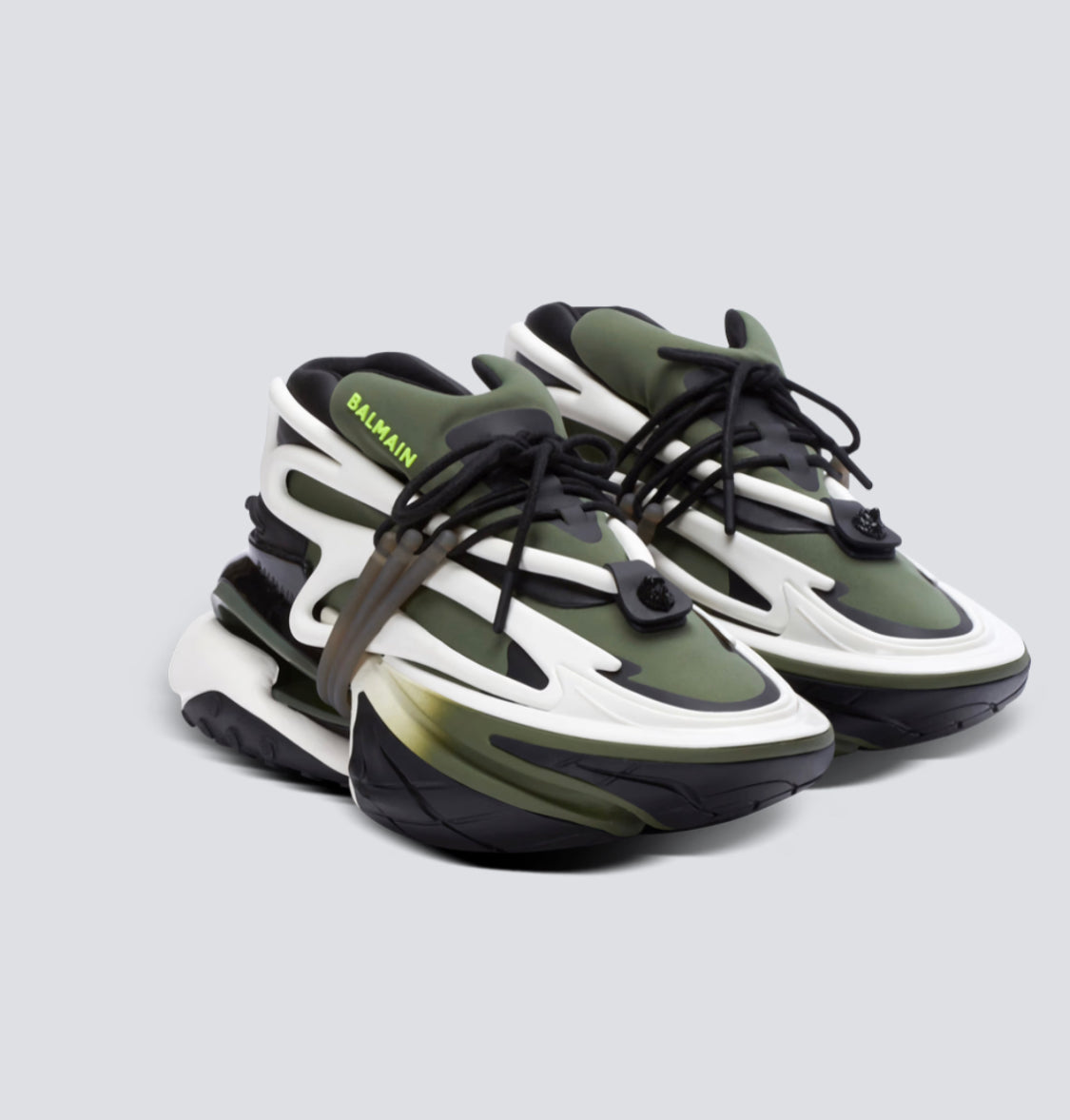 Unicorn low-top trainers in neoprene and calfskin /Khaki