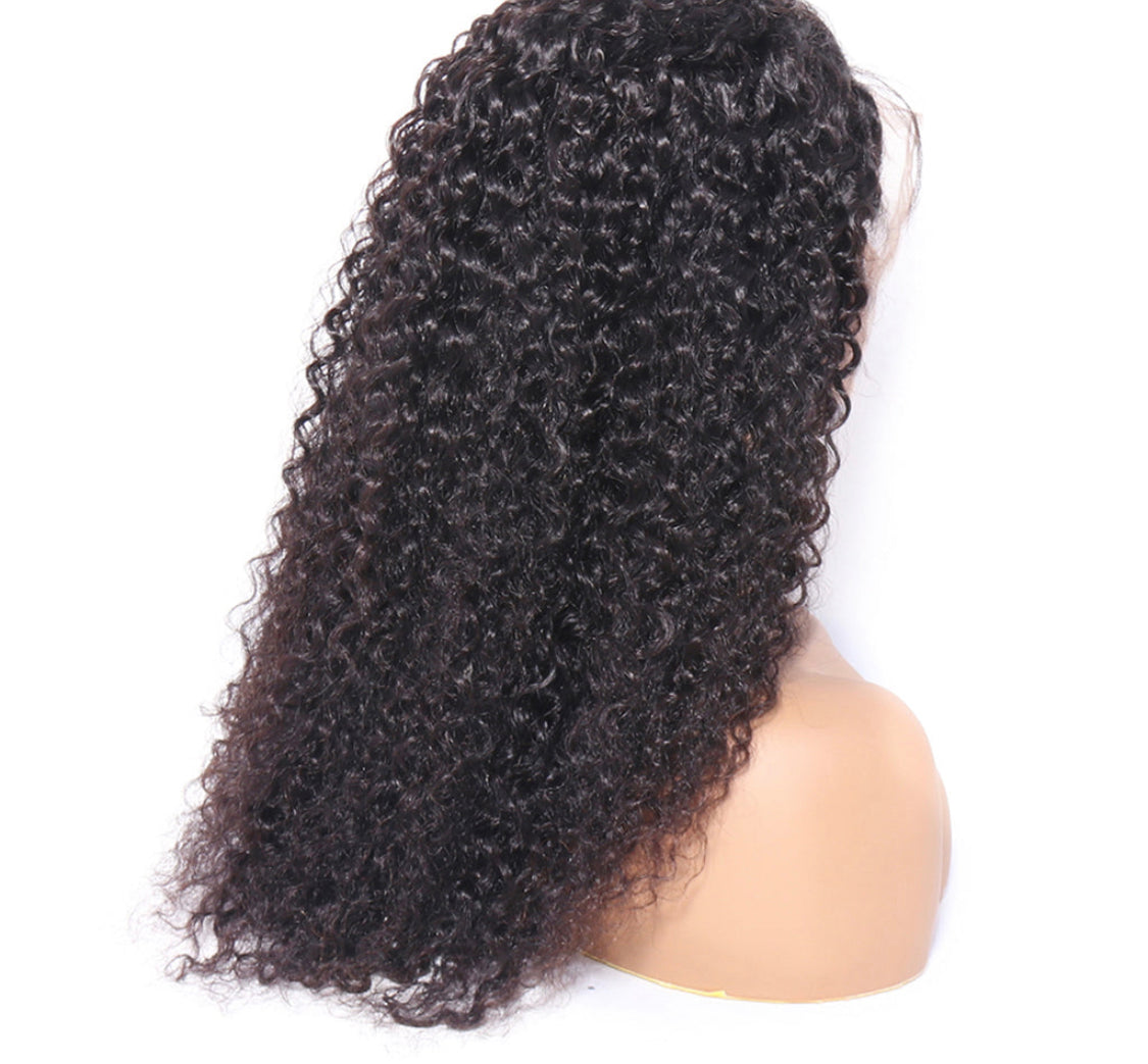 (Jlxr)Wigs For Black Women Remy Human Hair Kinky Curly 13x4 Front Lace Wig 150% Pre Plucked with Baby Hair