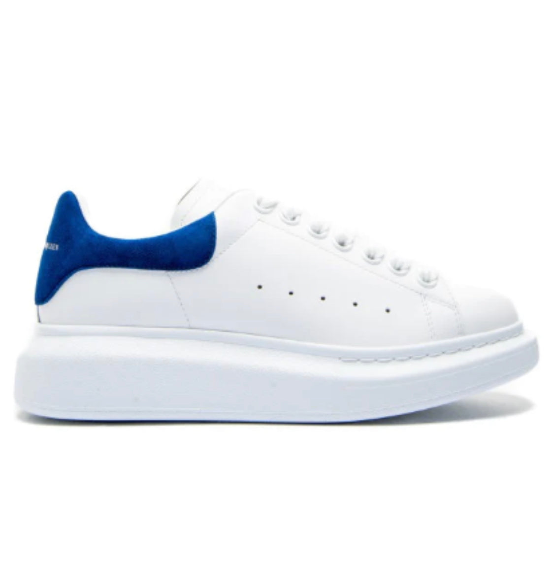 ALEXANDER MCQUEEN White Leather And Blue Velvet