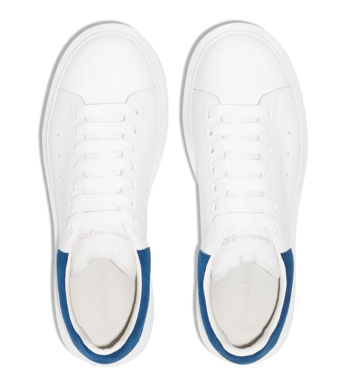 ALEXANDER MCQUEEN White Leather And Blue Velvet