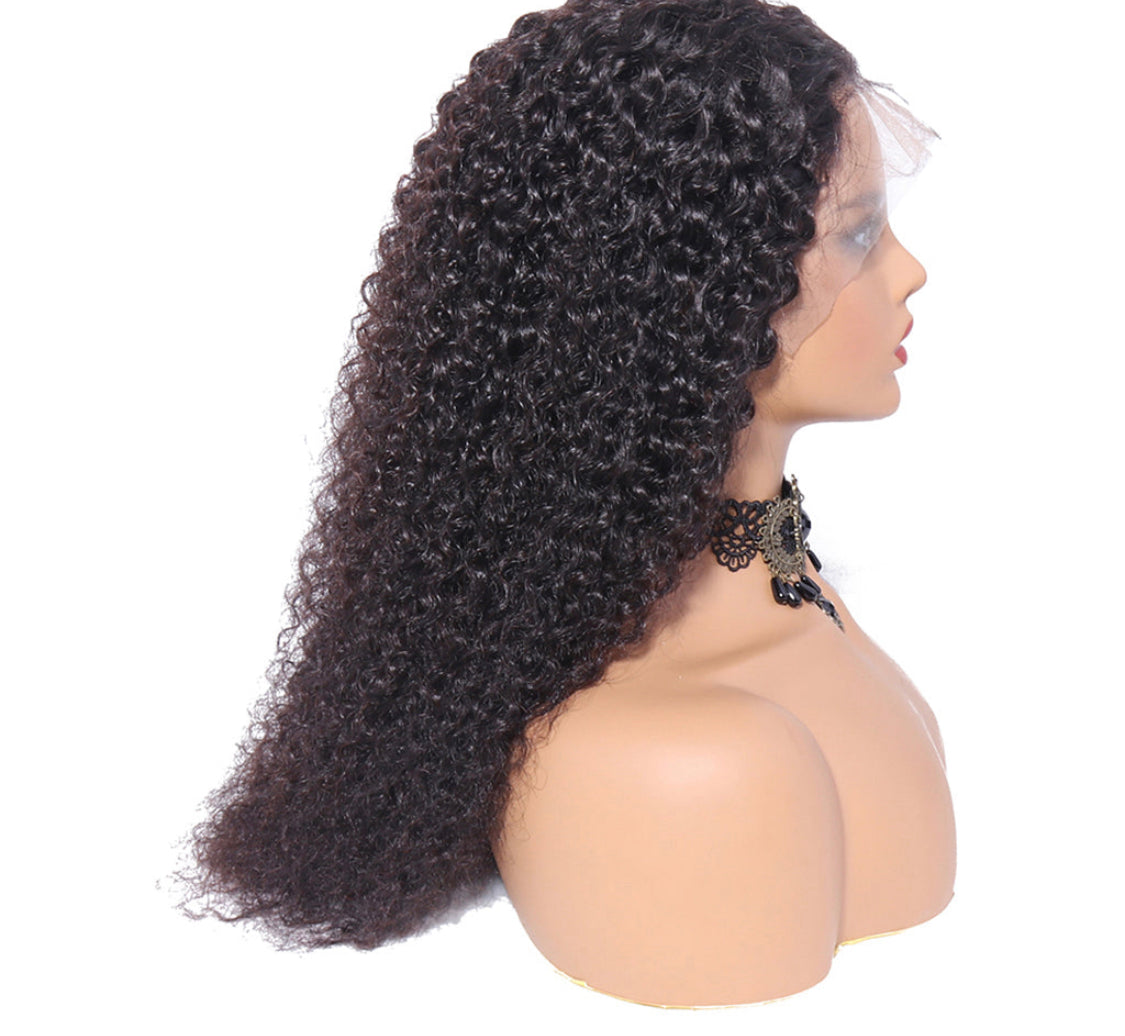 (Jlxr)150% 13x6 Lace Wig Kinky Curly Virgin Human Hair Wigs Pre Plucked with Baby Hair