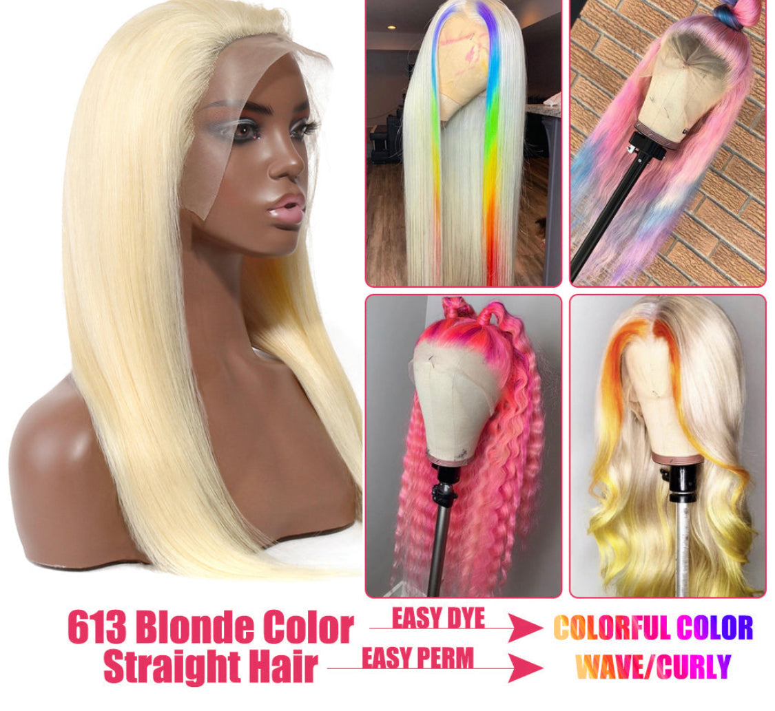 HD Lace(Jlxr) Blonde 613 Front Lace Wig Human Hair Wigs For Women Straight 13x4 Lace Frontal Wig