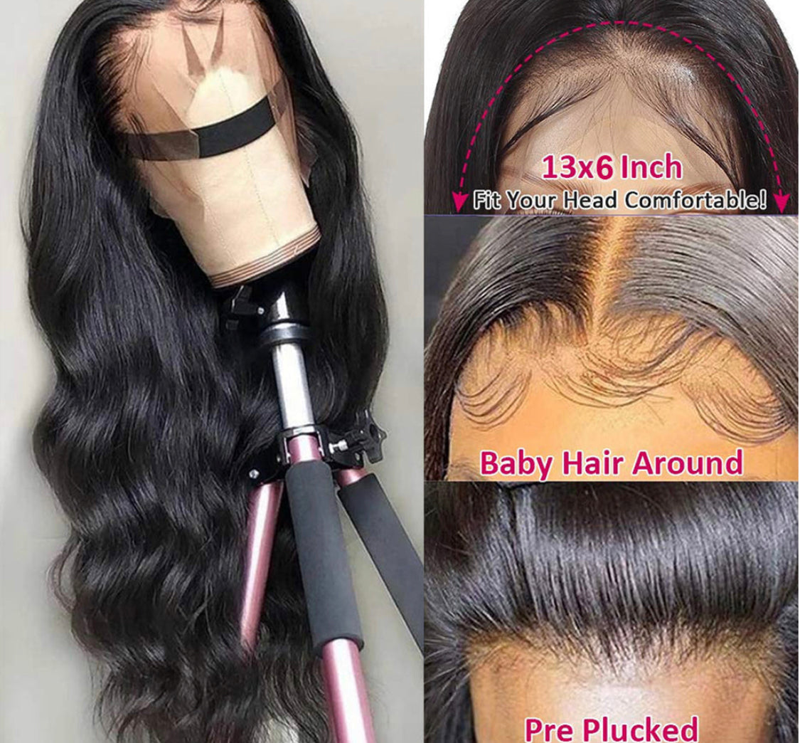 (Jlxr)180% Density 13x6 Lace Front Wig Brazilian Body Wave Human Hair Lace Wigs