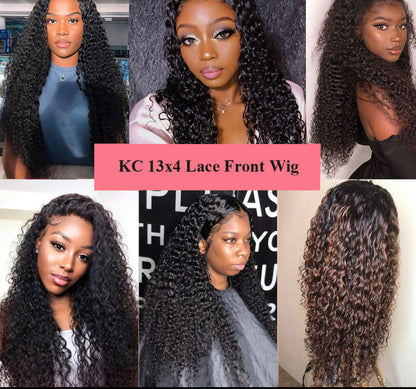 (Jlxr)Wigs For Black Women Remy Human Hair Kinky Curly 13x4 Front Lace Wig 150% Pre Plucked with Baby Hair