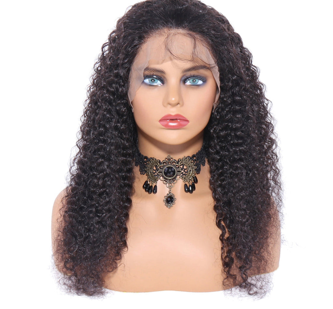 (Jlxr)150% 13x6 Lace Wig Kinky Curly Virgin Human Hair Wigs Pre Plucked with Baby Hair