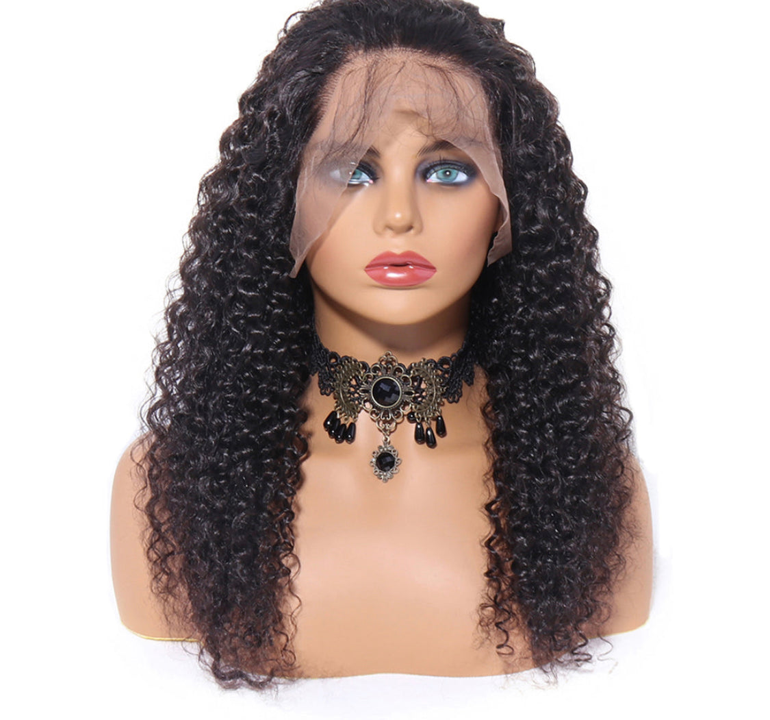 (Jlxr)Wigs For Black Women Remy Human Hair Kinky Curly 13x4 Front Lace Wig 150% Pre Plucked with Baby Hair