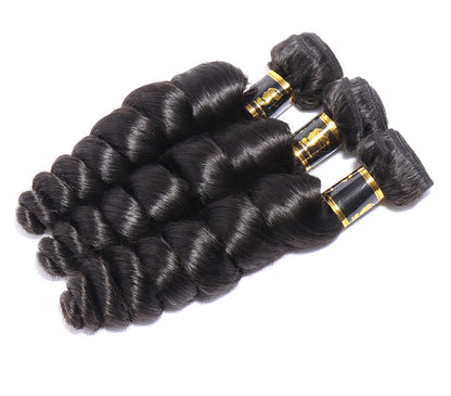 (Jlxr) Brazilian Hair Loose Wave Bundles with Closure 100% Natural with Free Shipping