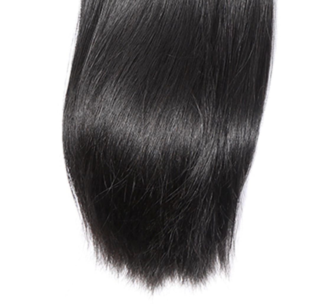 (Jlxr)Straight Hair 3 Bundles With Closure Virgin Human Hair 4*4 Swiss Lace Brazilian Hair