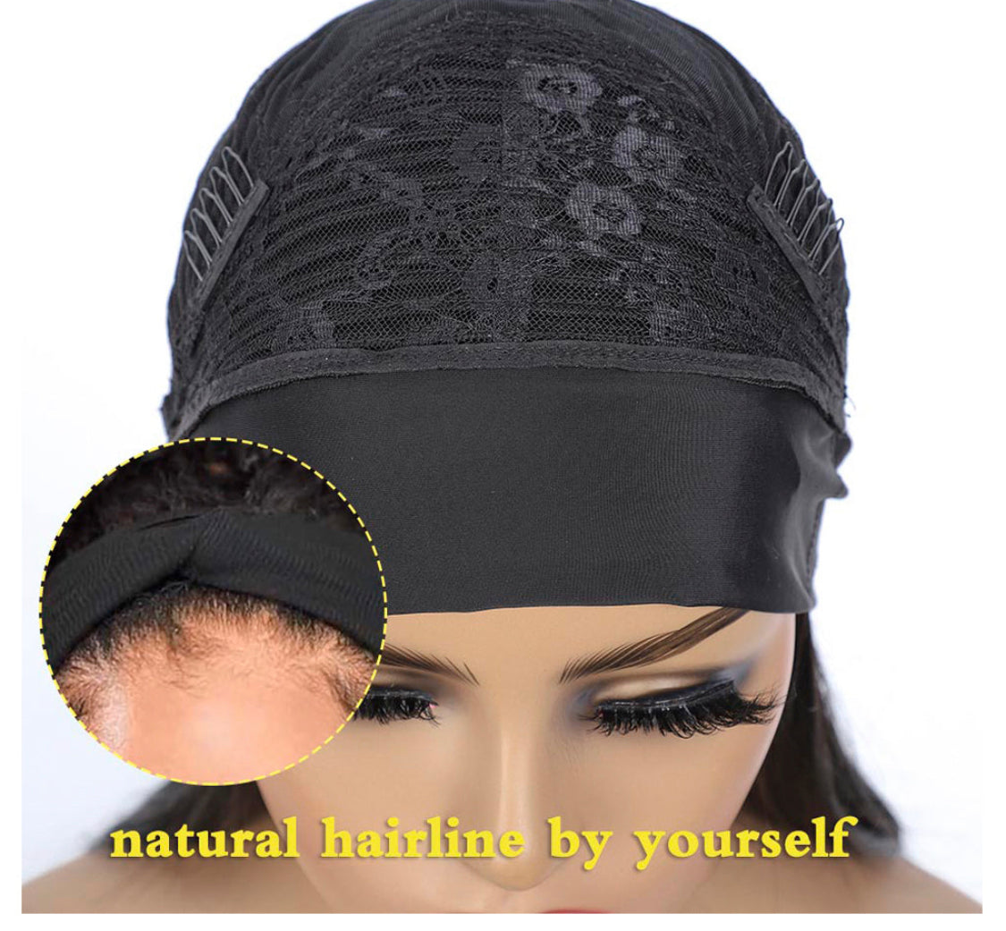 (Jlxr)Headband Wig Brazilian Hair Deep Wave None Lace Glueless Human Hair Wigs